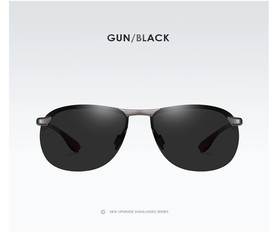 Brand Design Upgrade Rimless Photochromic Sunglasses Men Polarized Driving Sun Glasses Aluminum Anti-Glare heren zonnebril