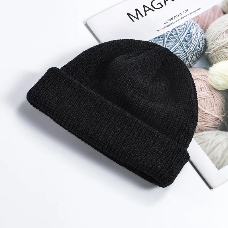 Winter Warm Beanies Women Men Knitted Hats Boys Girls Skullies Hat Solid Color Unisex Autumn SkullCap Casual Elastic Hip Hop Hat