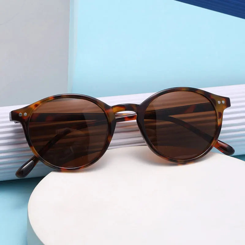 Retro Polarized Leopard Sunglasses