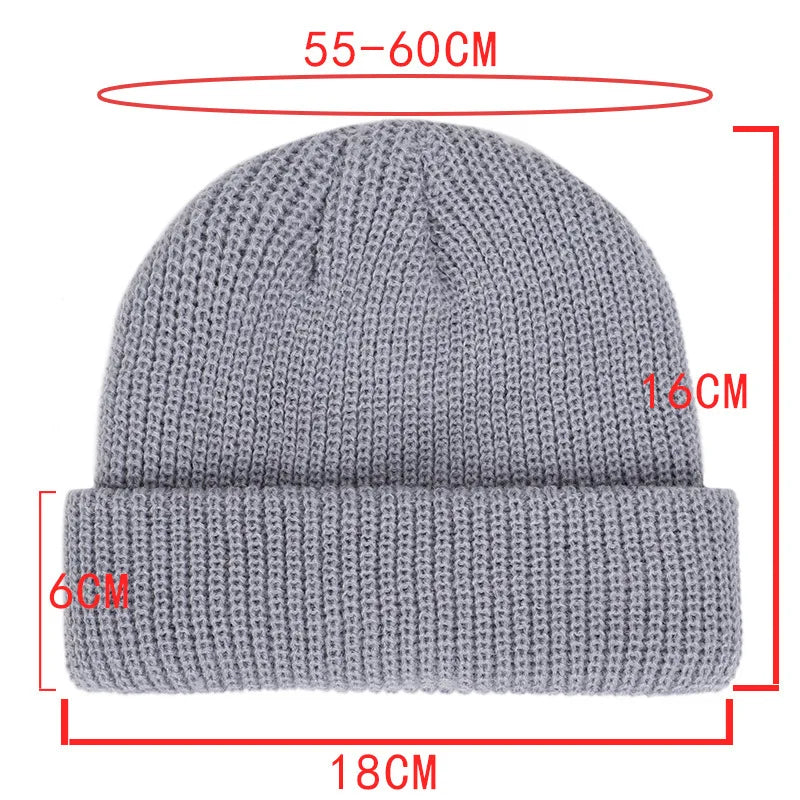 Winter Warm Beanies Women Men Knitted Hats Boys Girls Skullies Hat Solid Color Unisex Autumn SkullCap Casual Elastic Hip Hop Hat