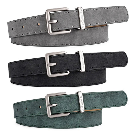 Suede Leather Pu Women's Belt Fashionable Casual All-match Jeans Accessories Girdle Gothic Retro Silver Pin Buckle Waistband