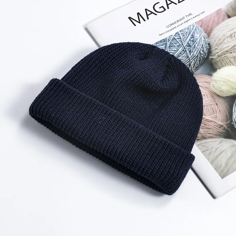 Winter Warm Beanies Women Men Knitted Hats Boys Girls Skullies Hat Solid Color Unisex Autumn SkullCap Casual Elastic Hip Hop Hat