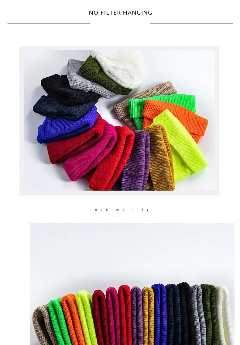 Winter Warm Beanies Women Men Knitted Hats Boys Girls Skullies Hat Solid Color Unisex Autumn SkullCap Casual Elastic Hip Hop Hat