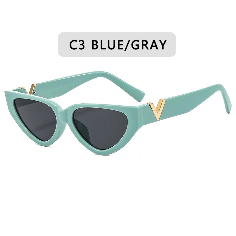 Vintage Cat Eye Sunglasses Women 2023 Fashion Luxury V Brand Designer Sun Glasses Female Eyewear UV400 gafas de sol mujer