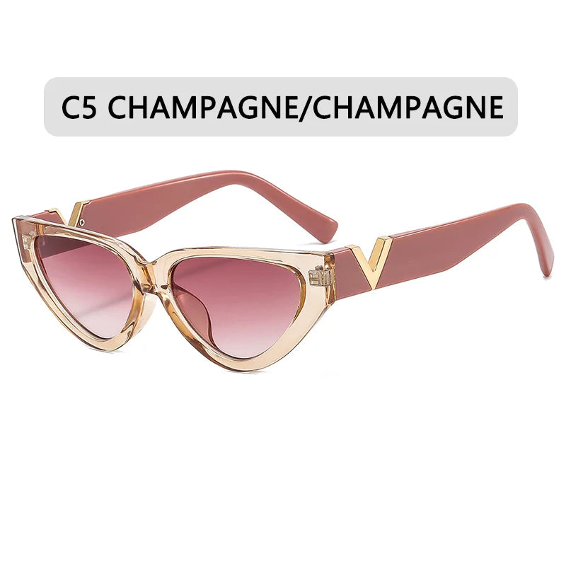 Vintage Cat Eye Sunglasses Women 2023 Fashion Luxury V Brand Designer Sun Glasses Female Eyewear UV400 gafas de sol mujer