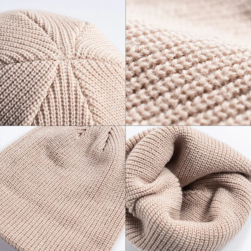 Winter Warm Beanies Women Men Knitted Hats Boys Girls Skullies Hat Solid Color Unisex Autumn SkullCap Casual Elastic Hip Hop Hat