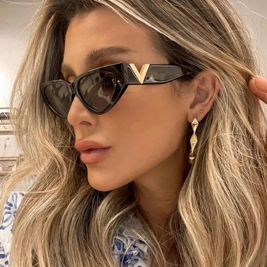 Vintage Cat Eye Sunglasses Women 2023 Fashion Luxury V Brand Designer Sun Glasses Female Eyewear UV400 gafas de sol mujer