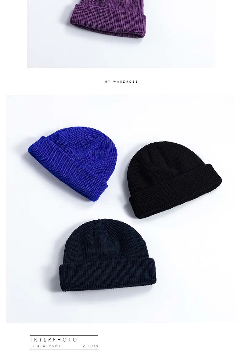 Winter Warm Beanies Women Men Knitted Hats Boys Girls Skullies Hat Solid Color Unisex Autumn SkullCap Casual Elastic Hip Hop Hat